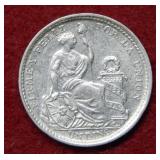 1913 Peru Silver 1 Dinero Coin