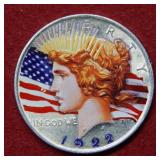 1922 Colorized Peace Silver Dollar