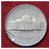 1950 D Jefferson Nickel - broken Planchet error