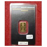 1/10oz 999.9 Fine Gold Bullion Bar
