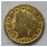 1908 Gold Plated Liberty Head Nickel