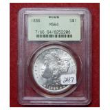 1886 Morgan Silver Dollar PCGS MS64