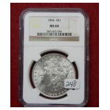 1896 Morgan Silver Dollar NGC MS64