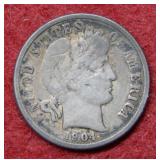1904 S Barber Silver Dime