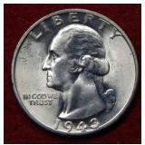 1943 S Washington Silver Quarter