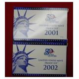 2001 & 2002 US Proof Coins