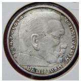 1938 B Germany 2 Silver Reichsmark