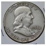 1958 D Franklin Silver Half