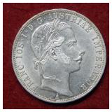 1861 Austria 1 Florin Silver Coin