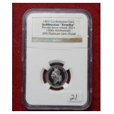 1861 Confederate Platinum Cent Restrike NGC Gem PF