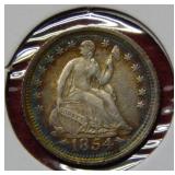 1854 Seated Liberty Half Dime with arrows