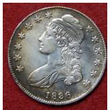1836 Bust Silver Half - cleaned