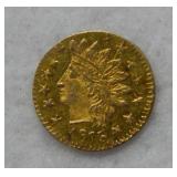 1875 California 1/4 Dollar Gold Coin