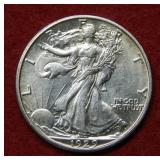 1929 S Walking Liberty Silver Half