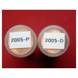 2005 P&D Rolls of  Lincoln Cents from Mint Sets