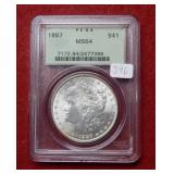 1887 Morgan Silver Dollar PCGS MS64