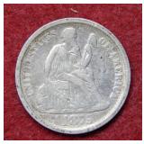 1875 CC Seated Liberty Silver Dime