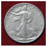 1929 S Walking Liberty Silver Half