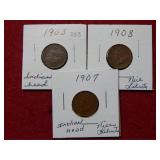 1903-1907-1908 Indian Head Cents
