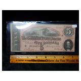 1864 $5 CSA Note T-69