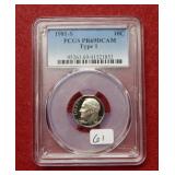 1981 S Roosevelt Dime Type I PCGS PR69 DCAM