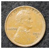 1911 S Lincoln Wheat Cent - dings