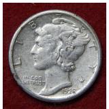 1928 S Mercury Silver Dime