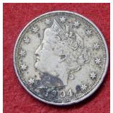 1904 Liberty Head Nickel - solder on reverse
