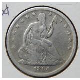 1864 S Seated Liberty Silver Half