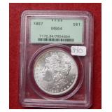 1887 Morgan Silver Dollar PCGS MS64