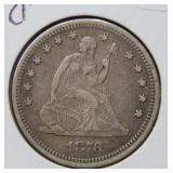 1876 Seated Liberty Silver Quarter