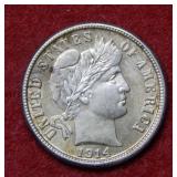 1914 S Barber Silver Dime