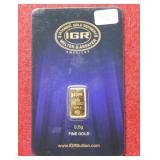 1/2g 999.9 Gold Bullion Bar - IGR***