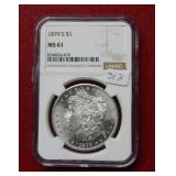 1879 S Morgan Silver Dollar NGC MS61