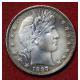 1897 Barber Silver Half - cleaned