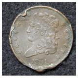 1834 Half Cent - damage