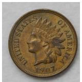 1907 Indian Head Cent - brown
