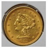1852 US Gold $2.50 Coin