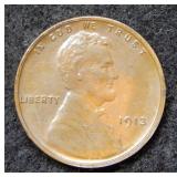 1913 Lincoln Wheat Cent - brown