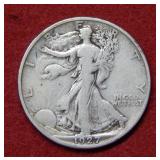 1927 S Walking Liberty Silver Half