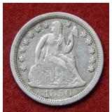 1850 Seated Liberty Silver Dime