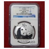 2011 China Silver Panda 1oz .999 Bullion NGC MS70