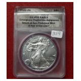 2020(S) Silver Eagle 1oz ANACS MS70