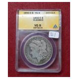 1892 S Morgan Silver Dollar ANACS VG8 details