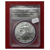 2020(P) Silver Eagle 1oz ANACS MS70