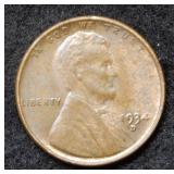 1934 D Lincoln Wheat Cent - red & brown