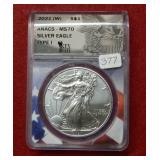 2021(W) Silver Eagle Type I ANACS MS70
