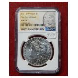2021 D Morgan Silver Dollar NGC MS70 first day