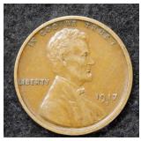 1917 S Lincoln Wheat Cent - brown