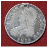 1819 Bust Silver Half - Ding